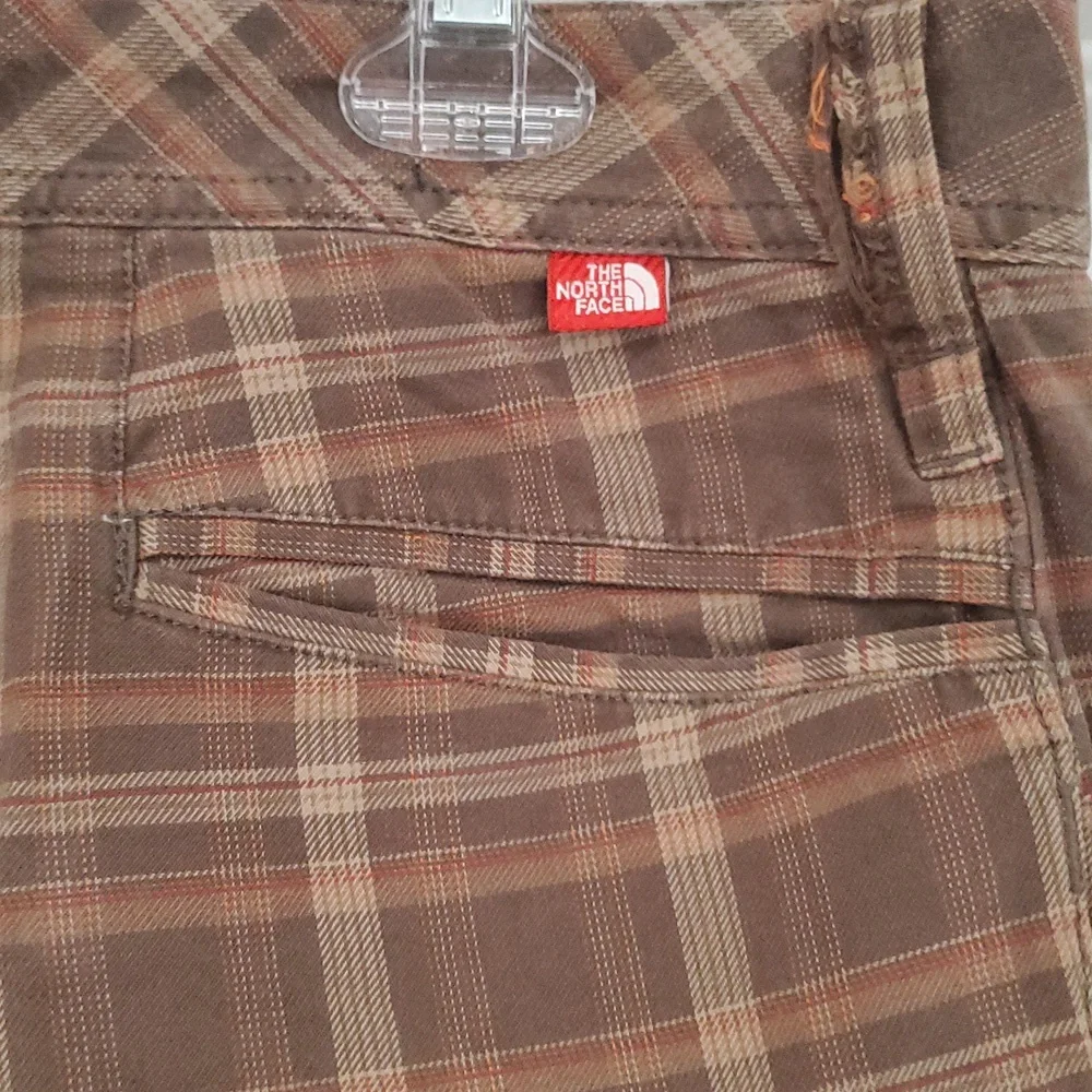 North Face Men's Brown Plaid Shorts Sz 34long